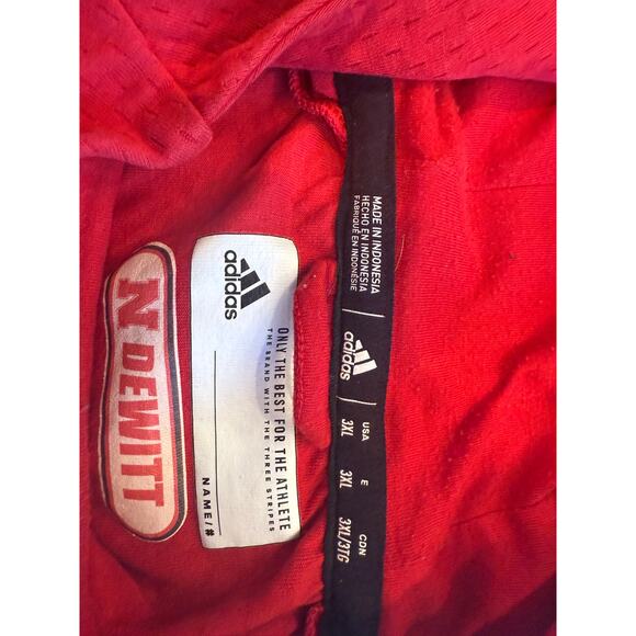 Adidas Nebraska Cornhuskers Hoodie 3XL Red Pullover Husker N Logo Men’s - Picture 3 of 3
